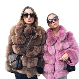 Women s Jackets Natural Real Fur Coat Fashion WinterJacket Women Warm 2023 Outerwear Luxury Designer External Clothes Plus Size 231114