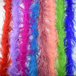 Other Event Party Supplies 2MetersLot White Ostrich Feather Boa Trims Skirt Costume Fluffy Ostrich Feathers for Crafts Wedding Feathers Decoration Plumas 231114