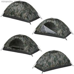 Tents and Shelters Outdoor Camping Tent Polyester With Fibreglass Pos For 2 Person Sing Layer Outdoor Portab Camping Equipment 4colors Q231115