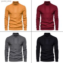 Men's Sweaters Men's Slim Fit Turtleneck Knitted Sweater Casual Pullover Sweater Lightweight Ribbed Sweater Wholesale / Dropshipping Q231115