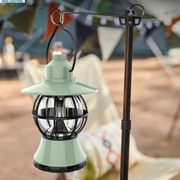 Camping Lantern Mini Vintage Metal Hanging Lanterns 3600mAh Battery Warm Light Led Camp Lantern Rechargeable Lightweight Tent Light For Outdoor Q231115