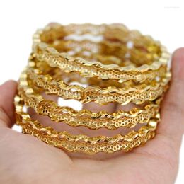 Bangle 4 Pieces/Batch Ethiopia Dubai Bracelet Gold Lady Bride Wedding African Jewelry Arab Middle East Retro Style
