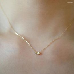 Pendants CANNER Classic Heart-Shaped Small Pendant Ultra-Thin Necklace S925 Sterling Silver Plated 14K Gold Collarbone Chain Fine Gift
