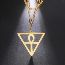 Pendant Necklaces Dreamtimes The Sign Of Life Cross Pendants Necklace Egyptian Hieroglyphics Anka Amulet Double Chains Stainless Steel Men