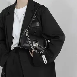 Waist Bags 2023 Autumn/Winter Vintage Metal Buckle Chain Underarm Women's Bag Small Handheld Crossbody One Shoulder Square