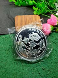 Arts and Crafts Chinese Shanghai Mint 5 oz 1993 year panda silver Commemorative Medallion