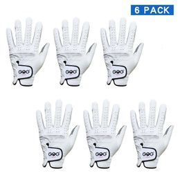 Sports Gloves 6 PCS Golf Gloves Men's Golf Glove Soft Breathable Pure Sheepskin Genuine Leather Slip-Resistant Design Drop Ship 231115