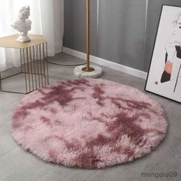 Carpet Round thickened pile carpet girl's living room bedroom dresser hanging basket computer chair floor mat and