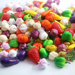 Party Decoration 10pcs Mini Simulation Fruit Vegetables Children's Toys Shooting Props Plastic Fake Pretend Play Toy Store