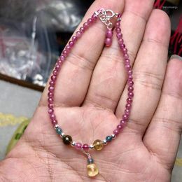 Strand Wholesale Tourmaline Natural Stone Bracelet Crystal Beads For Women Girl DIY Fashion Jewelry