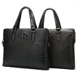 Briefcases Leather Men Man Bag Business Handbag Crocodile Pattern Briefcase