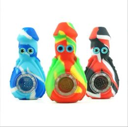 Small octopus cream bowl silicone pipe glass Nectar collector cuttlefish GR2 titanium nail smoke pipe 12 LL