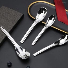 Dinnerware Sets 410/316 Stainless Steel Yuanbao Spoon Deepened Long Handle Soup Cute Baby Rice Spoons Home Kitchen Tableware S/L Size