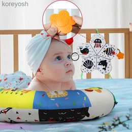Pillows Baby Pillow Tummy Time Toy Black And White Lying Pillow High Contrast Double-Sided Sensory Toy Newborn Head-up Training PillowL231117