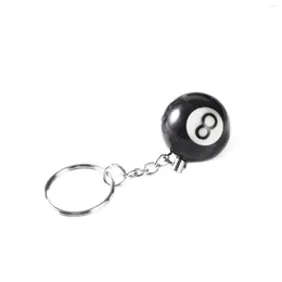 Keychains Creative Billiard Pool Keychain Table Ball Key Ring Lucky Black No.8 Chain Rings Resin Jewellery Accessories Gifts