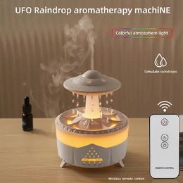 Other Home Garden Rain Drop Air Humidifier Essential Oil Diffuser 350ml 7 Colours LED Lamp Ultrasonic Remote Control USB Cloud Aroma 231116