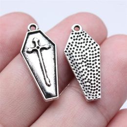 Charms 20pcs Cross Coffin 12x26mm Antique Silver Color Pendants DIY Crafts Making Findings Handmade Tibetan Jewelry
