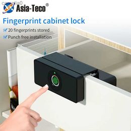 Smart Lock Smart Electronic Fingerprint Drawer Cabinet Lock Keyless Unlock Anti-Theft Child Safety File Locks Siamese Locker No DrillingL231116