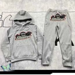 Men's Tracksuits Trapstar Couple Set 2023 Hoodie Sweatshirts Men Women Winter Warm Dress Grey Black Advanced Design fashion