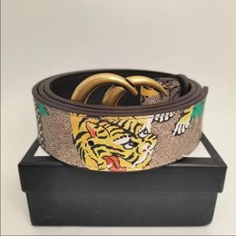 Fashion Womens Belt men designers Leather Black Brown Belts Women Classic Casual cinturones de diseno Tiger pattern