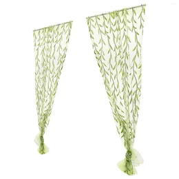 Curtain Salix Leaf Pattern Window Panels Drapes Curtains Voile Tulle For Living Room Bedroom Balcony 106 X Windows