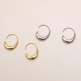 Hoop Earrings Normcore Personality Charms Gold Plated Glossy 2023 Trend Gift To Girlfriend