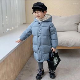 Down Coat Kids Outerwear Boys Girls Jackets Childrens Winter Long Hooded Coats Teen Cotton-padded Warm Fashion Overcoat 2-12Y Parkas