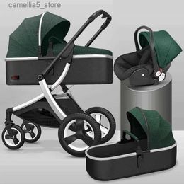 Strollers# Baby Stroller 3 In 1 Poussette Kinderwagen Coches De Bebe Baby Stroller Baby Stroller 3 In 1 With Car Seat Travel Fold Parm Q231116