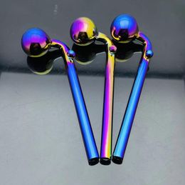 Smoking Pipe Mini Hookah glass bongs Colourful Metal Shape Electroplated spray Coloured extended glass curved fryer