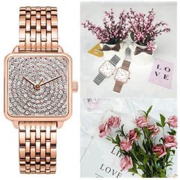 Wristwatches Fashion Casual Luxury Quartz Women Men Watches Simple Ladies Rhinestone Dial Dress Bracelet Gifts