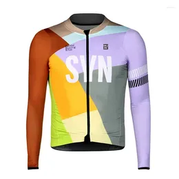 Racing Sets Biehler SYN SYNDICATE Cycling Long Sleeve Jersey MTB Tops Breathable Aero Lightweig Lycra Men Spring Bicycle Sports Clothing