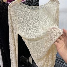 Women s Blouses Shirt Long sleeved Sexy Slim Fitting Underwear Trend in Spring Autumn 2023 231116