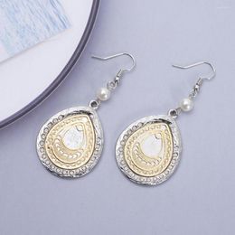Dangle Earrings Korean Style Alloy Copper Sheet Two Colours Plating Vintage Water Drop For Women Trending Products Cute Girls Jewellery