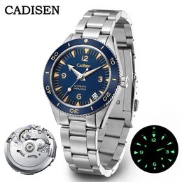 Other Watches CADISEN 38mm Men Automatic Mechanical Top Brand Sapphire Stainless Steel C3 Luminous 200m Waterproof Reloj Hombre 231116