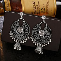 Dangle Earrings Vintage Ethnic Classic Big Bells Long Drop For Women Round Metal Hollow Jhumka Earring Gypsy Jewellery Kundan