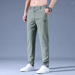 Men's Pants Korean Fashion Summer Nylon High Elastic Thin Four Sided Business Casual Versatile Long Mens Trousers