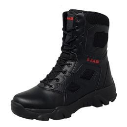 Safety Shoes Men Tactical Military Boots Mens Casual Shoes Leather SWAT Army Boot Motorcycle Ankle Combat Boots Black Botas Militares Hombre 231116