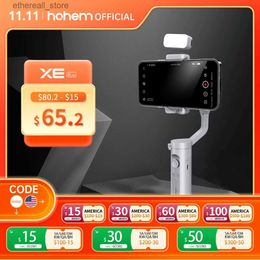 Stabilisers Hohem iSteady XE Kit Smartphone Gimbal 3-Axis Handheld Stabiliser Phone Selfie Stick Tripod with Magnetic Fill Light Video Shoot Q231116