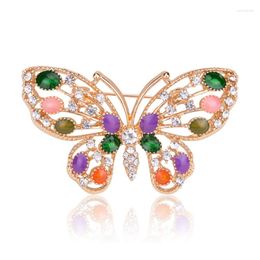 Brooches Fashion Butterfly Glass Brooch Exquisite And Elegant Alloy Rhinestone Bra Manufacturers Direct Sales Wholesale