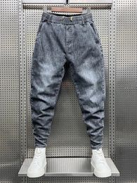 Jeans da uomo Casual sfumato grigio Uomo Moda pantaloni larghi Hip Hop Harem Pantaloni da jogging all'aperto Designer Streetwear 231116