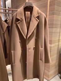 Women's Wool Blends Baiocco MAX 80% Camel Hair 20% Sheep Hair Coat Women's Medium Classic Double Row Button Coat 231116