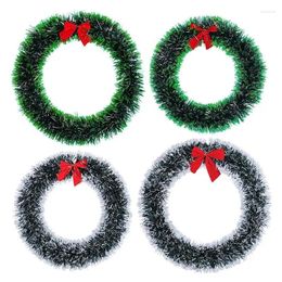 Decorative Flowers Christmas Wreath Front Door Red Ball Ornaments For Window Porches Indoor Outdoor Decor