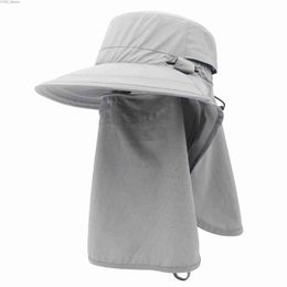 Wide Brim Hats Bucket Hats Connectyle Outdoor Mens Women Sun Hat Wide Brim Adjustable Detachable Packable Fishing Hat with Neck Flap UPF 50+ YQ231116