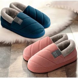 Slippers Big Size Women Men Couple Winter Warm Furry Slipper Comfortable Home Floor Shoes Indoor Bedroom Stripe Plush Slides 231115