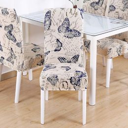 Chair Covers String Printed Stretch Cover For Dining Chairs Room Office Banquet Seat Silla Gamer Sillas De Comedor