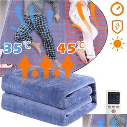 Blankets Electric Blanket Heated Mattress Thermostat Heating Dual Control Thicker Heater Winter Body Warmer Drop Delivery Home Garde Dhph3