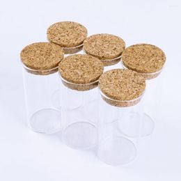 Storage Bottles 6pcs/lot Glass Bottle 90X47mm 120ml Test Tube Cork Stopper Mini Spice Container Small Vials Tiny DIY Jars