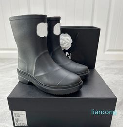 2023 Rain Boots Sheepskin Thick Sole Brand Rubber Black Size EUR 35-41
