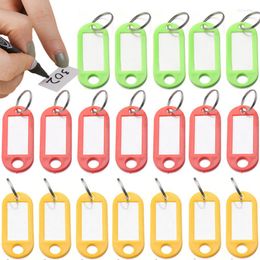 Keychains 10Pcs Plastic Key Tags Label Numbered Name Baggage Tag ID With Split Ring For Chains