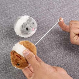 Cat Toys Plush Fur Mouse Movement Vibrating Pull String Interactive Toy For Cats